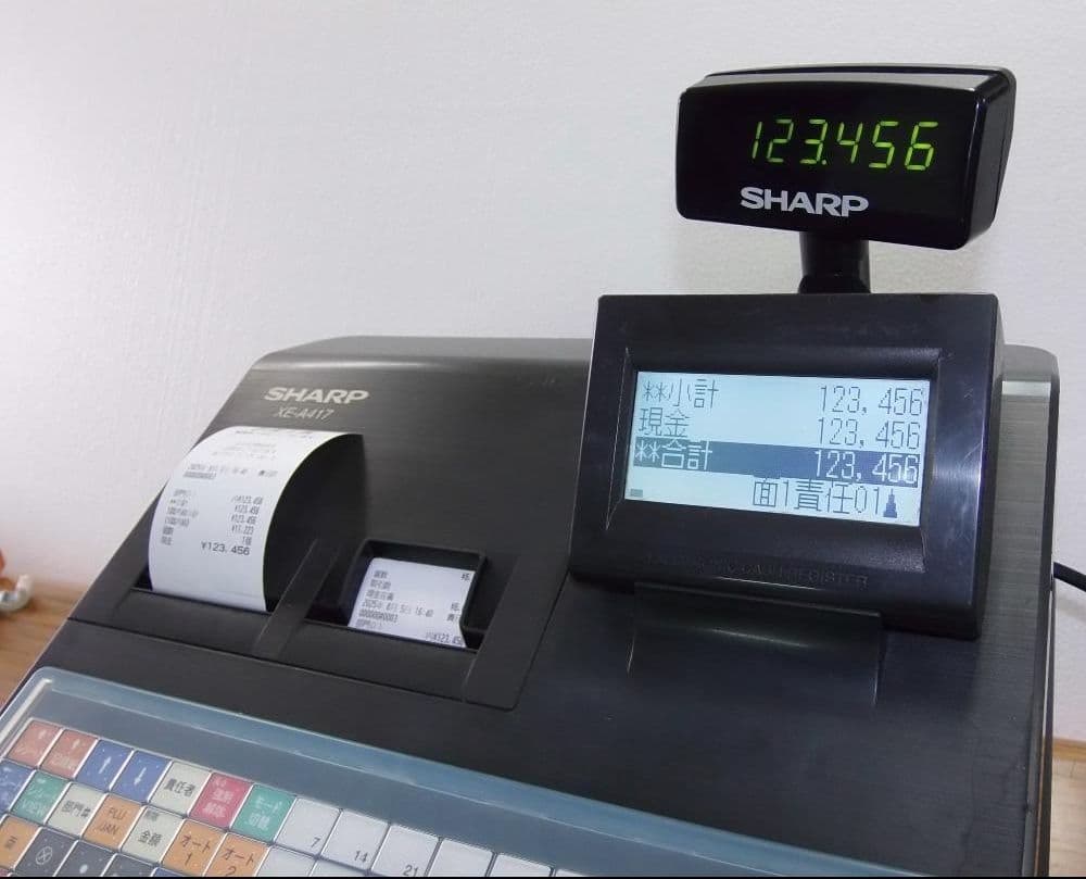 シャープ 電子レジスター フラットキーボードタイプ（ブラック） XE-A417B