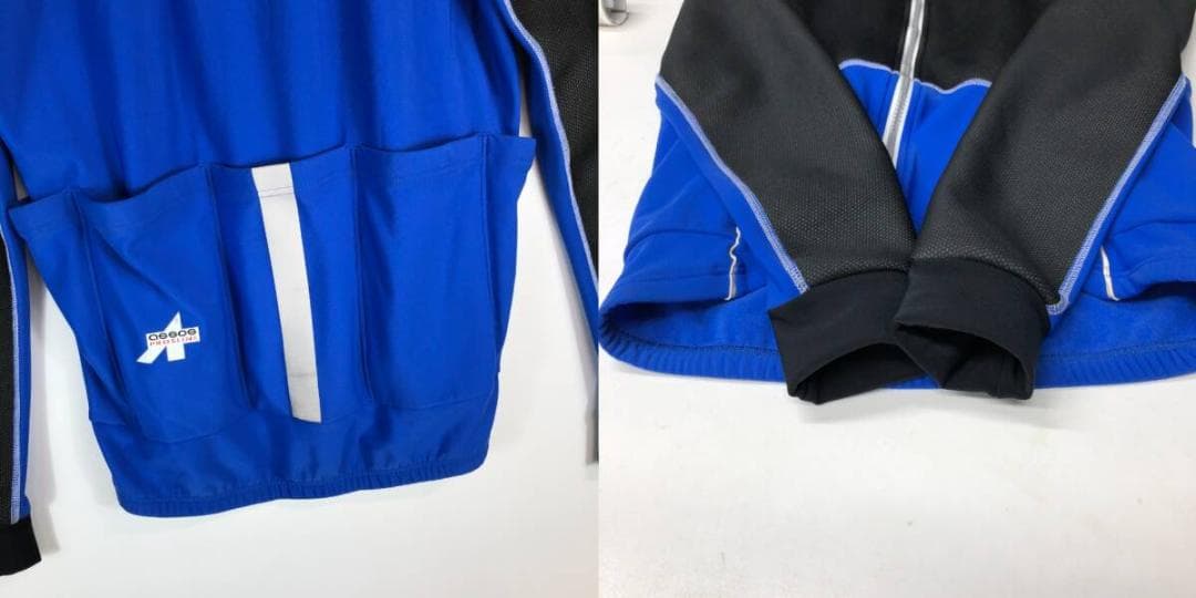 超美品 assos アソス　裏起毛サイクルジャージ ブラック ブルー Mサイズ