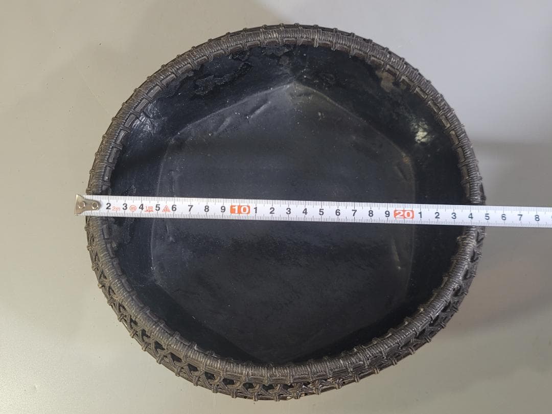 茶道具 竹籠 炭斗 時代物 DT708