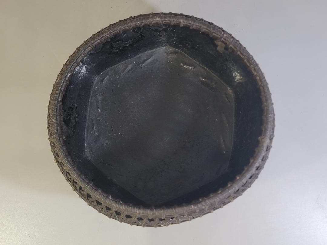 茶道具 竹籠 炭斗 時代物 DT708