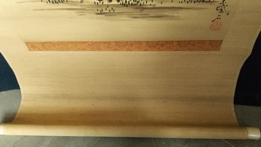 宋紫石　人物画　絹本掛軸　真贋不明