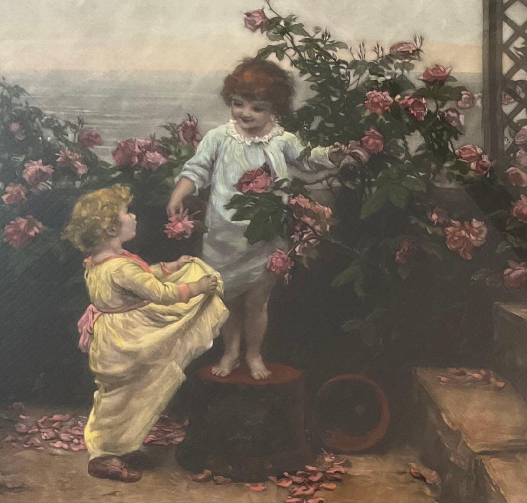 絵画、額縁、フレデリック・モーガン、英国、油彩画家、アンティーク、美術品、複製画