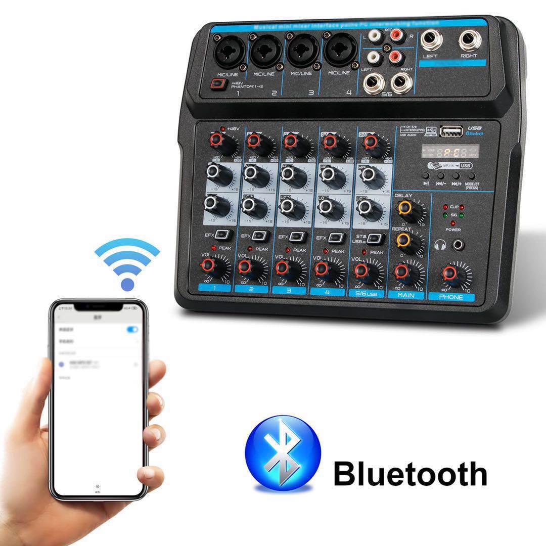 DJミキサーポータブル　オーディオミキサー　Bluetooth パーティスタジオ