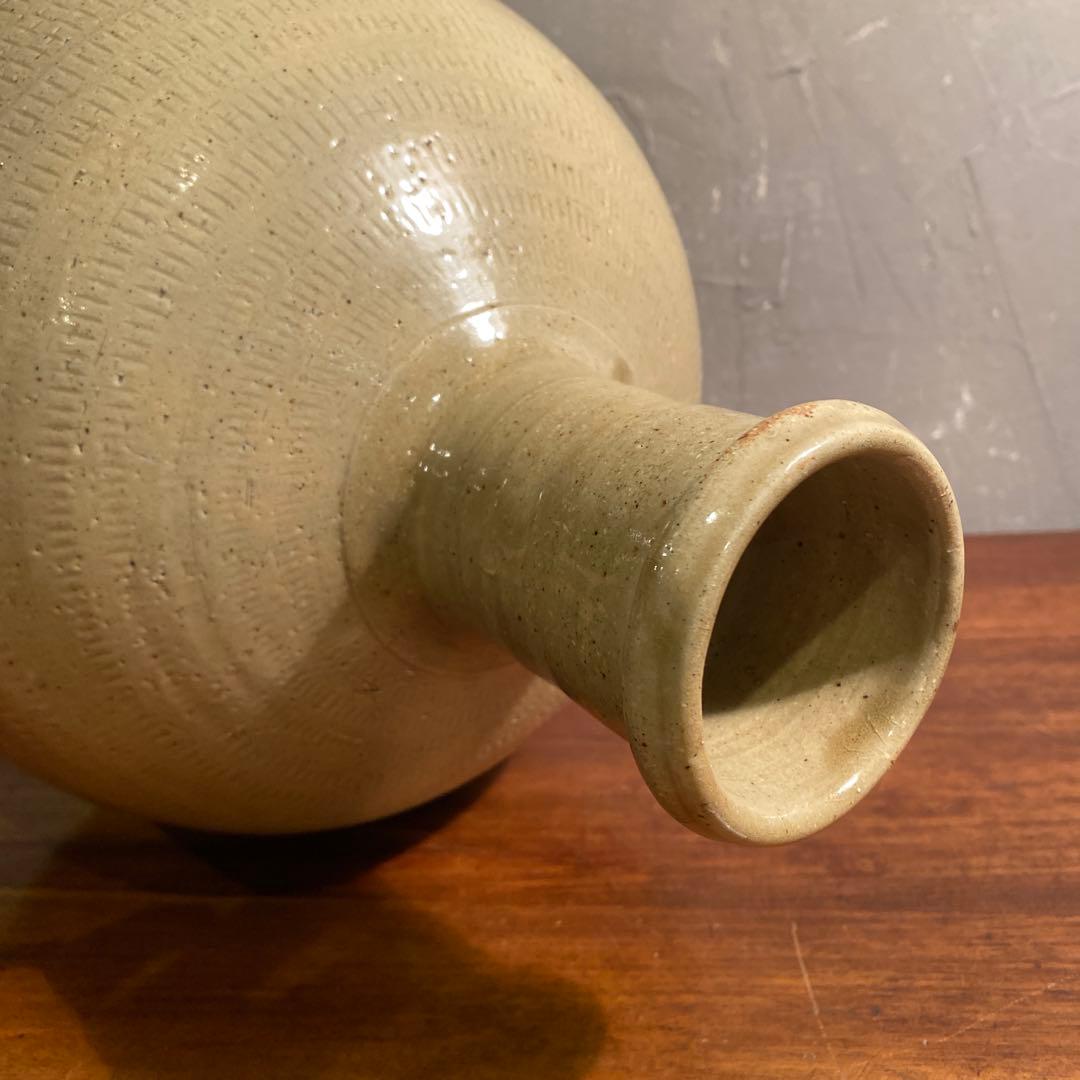 時代物 通い徳利 飛び鉋 大壺 骨董品 花入 酒器 花器 古道具