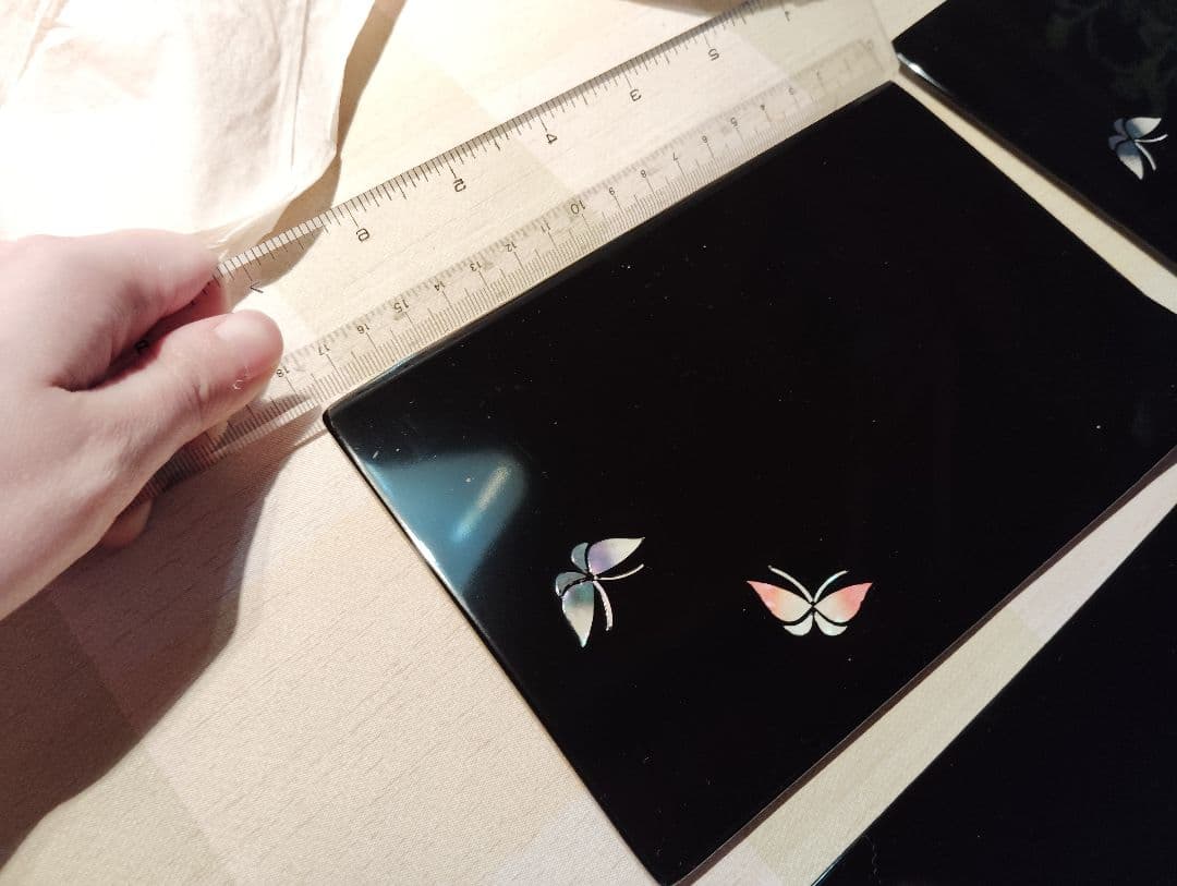 【高岡漆器 螺鈿細工 黒塗銘々皿5枚セット 美品】