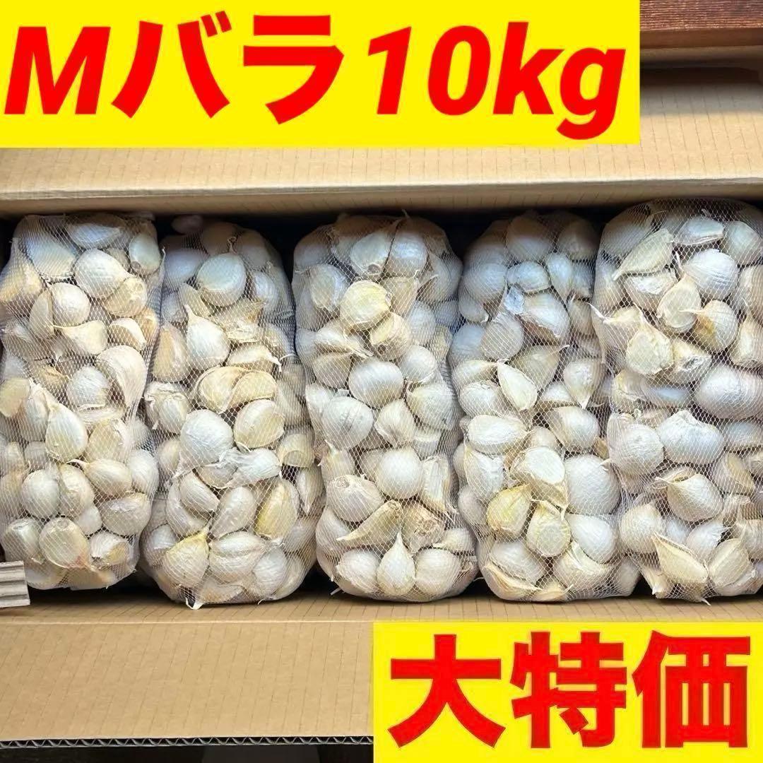 お得！新物 青森県産 にんにく Mバラ 10kg 福地ホワイト 加工 種