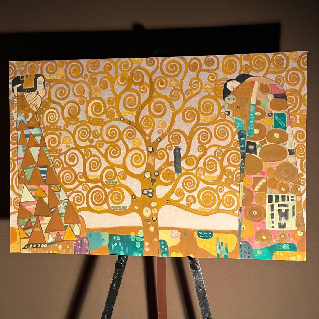 ★B級品★手書き油絵 クリムト 生命の木 特大 インテリア 絵画