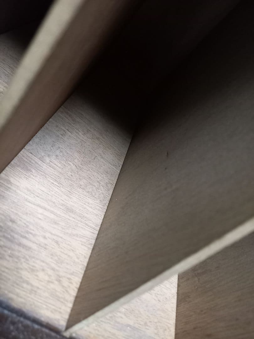 1970's　チェッカー　ブロック　デザイン　ウッド　レコード　キャビネット