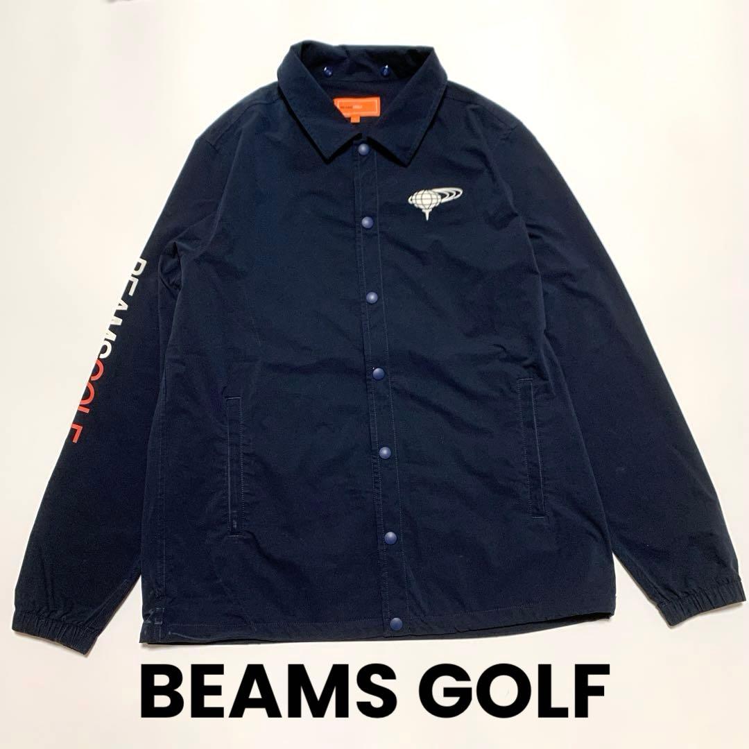 BEAMS GOLF ナイロンジャケット コーチジャケット　ネイビー　L