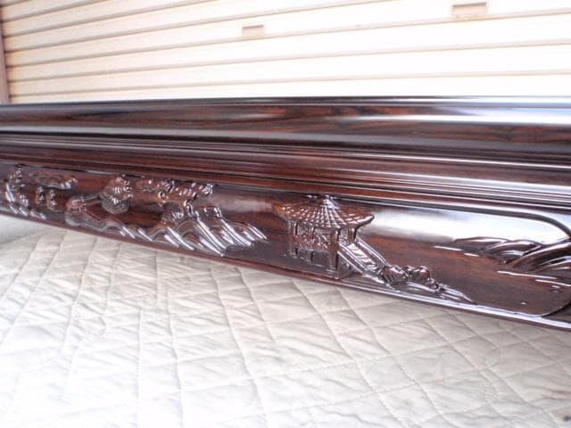 新品！半額以下！！黒檀 無垢 5尺(150巾)座敷机 太脚 座卓 検/花梨 欅