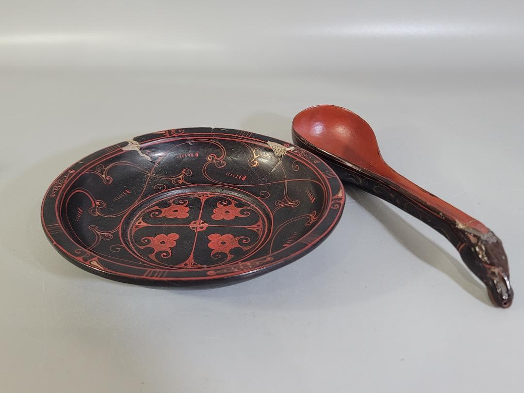 古美術 中国 楚 漆器 二件 数寄者蔵品