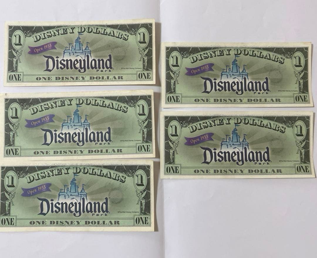 Disney dollar ディズニー　ドル　ミッキーマウス5枚セット