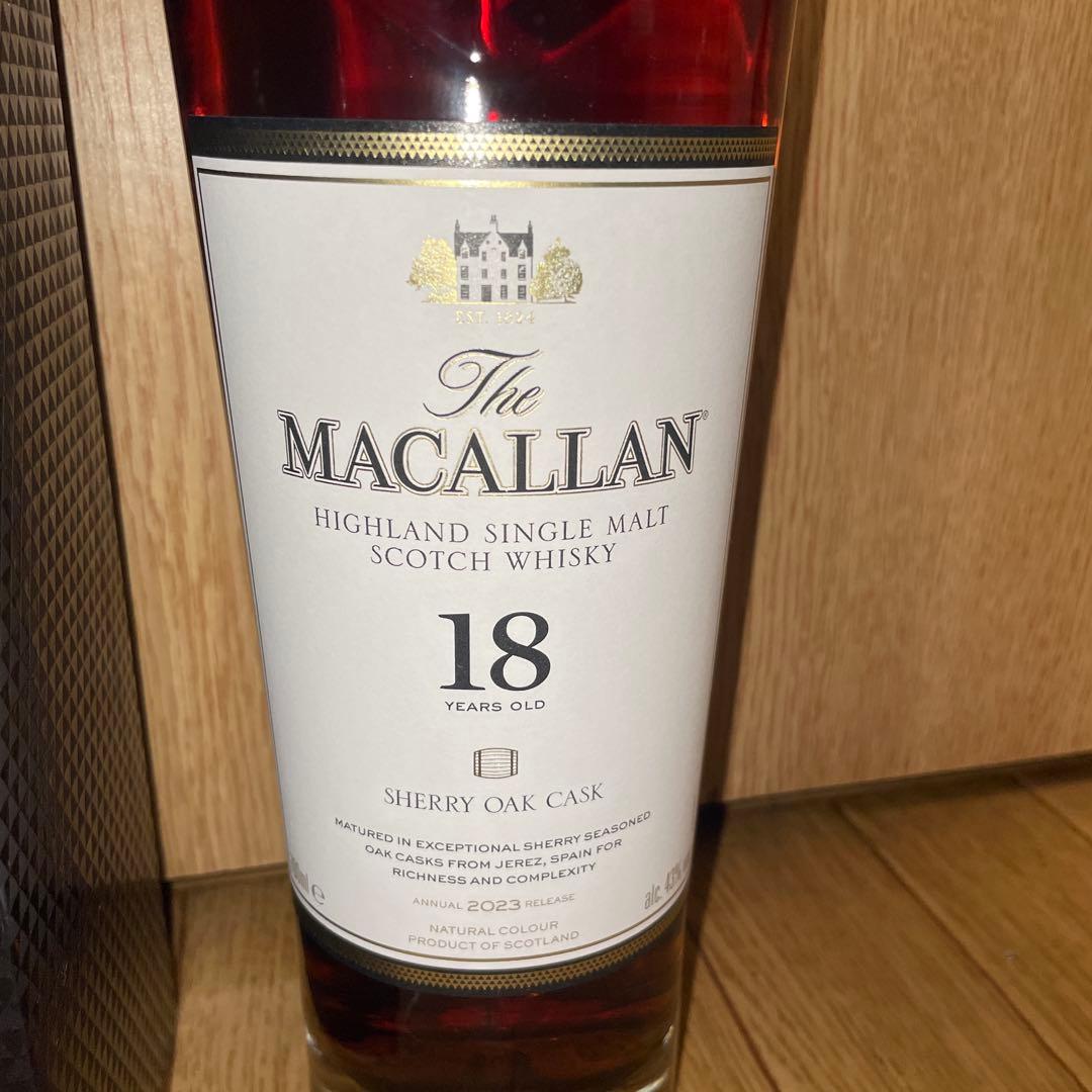 ザ・マッカラン 18年 シェリーオークカスク 2023年リリース 箱付き
