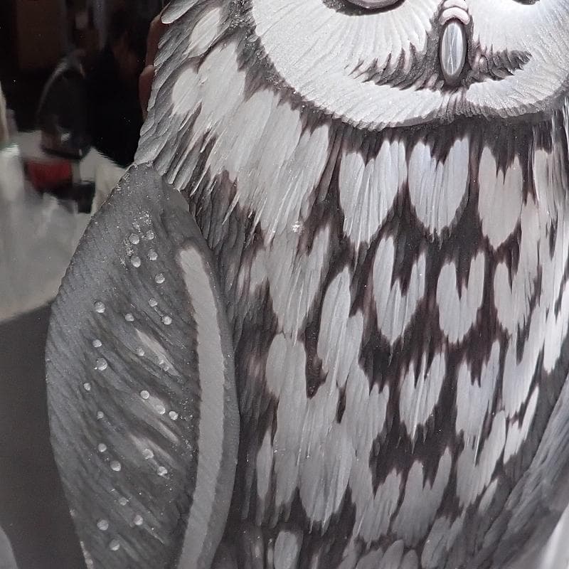 RU-5232　マイセン　クリスタル　フクロウ彫刻　大花瓶　約25㎝