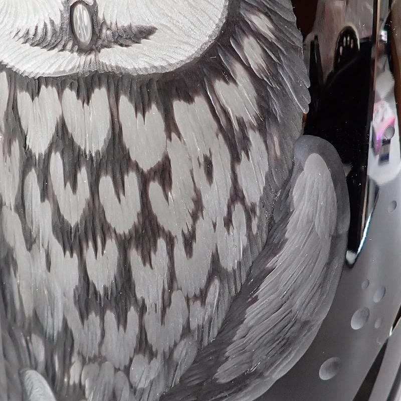 RU-5232　マイセン　クリスタル　フクロウ彫刻　大花瓶　約25㎝