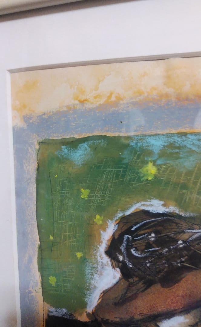 【鈴木 清 水彩画 風景画 】貝殻のある夜の海辺