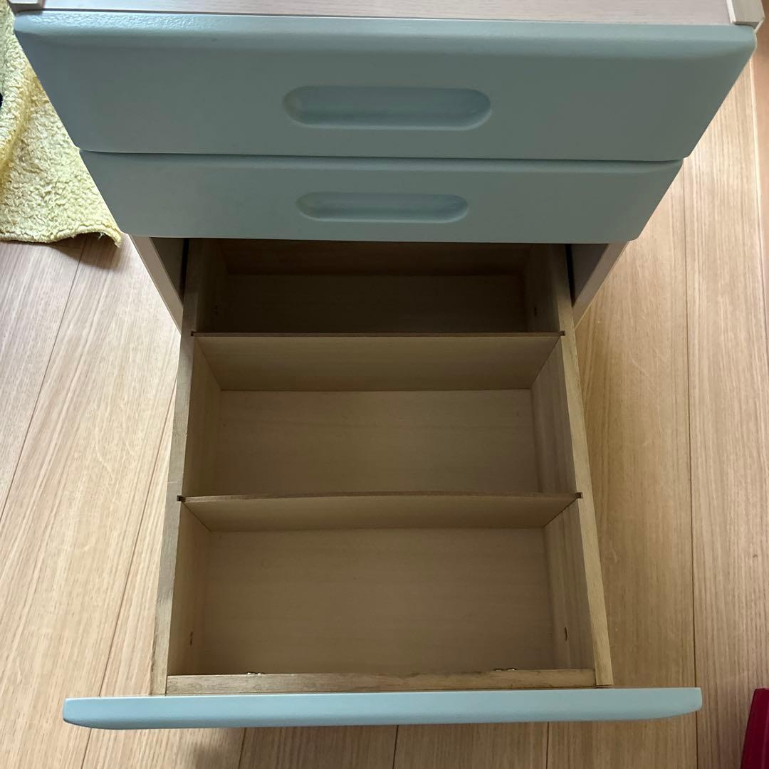 美品　勉強机のサイドワゴン　高さ調整可能　シックな色