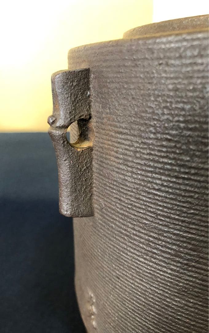 《R》茶道具 糸目筒釜 釜師 菊地政光 共箱　251216お5