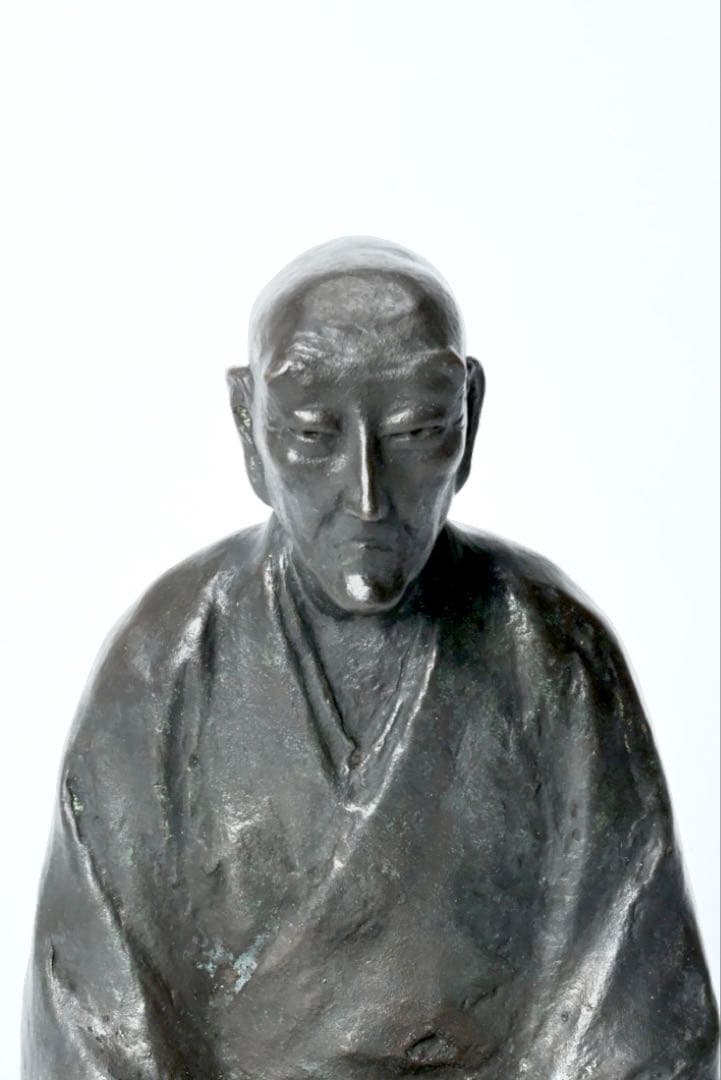 桝澤清 作 良寛禅師像 在銘 共箱 栞付き 銅 置物 古美術品 骨董品