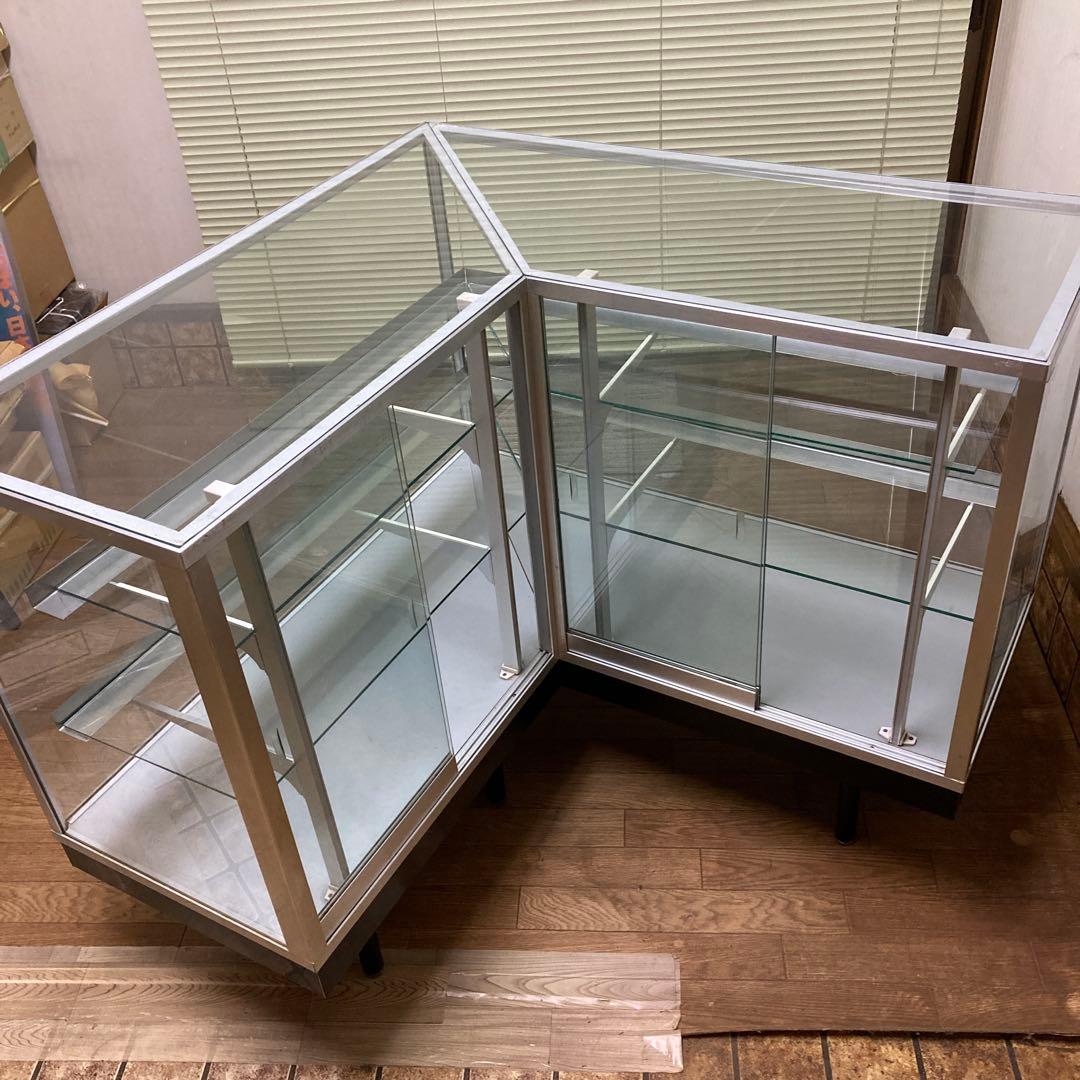 カウンターショーケース ガラスケース Ｌ字型良品 106×106×92×45cm