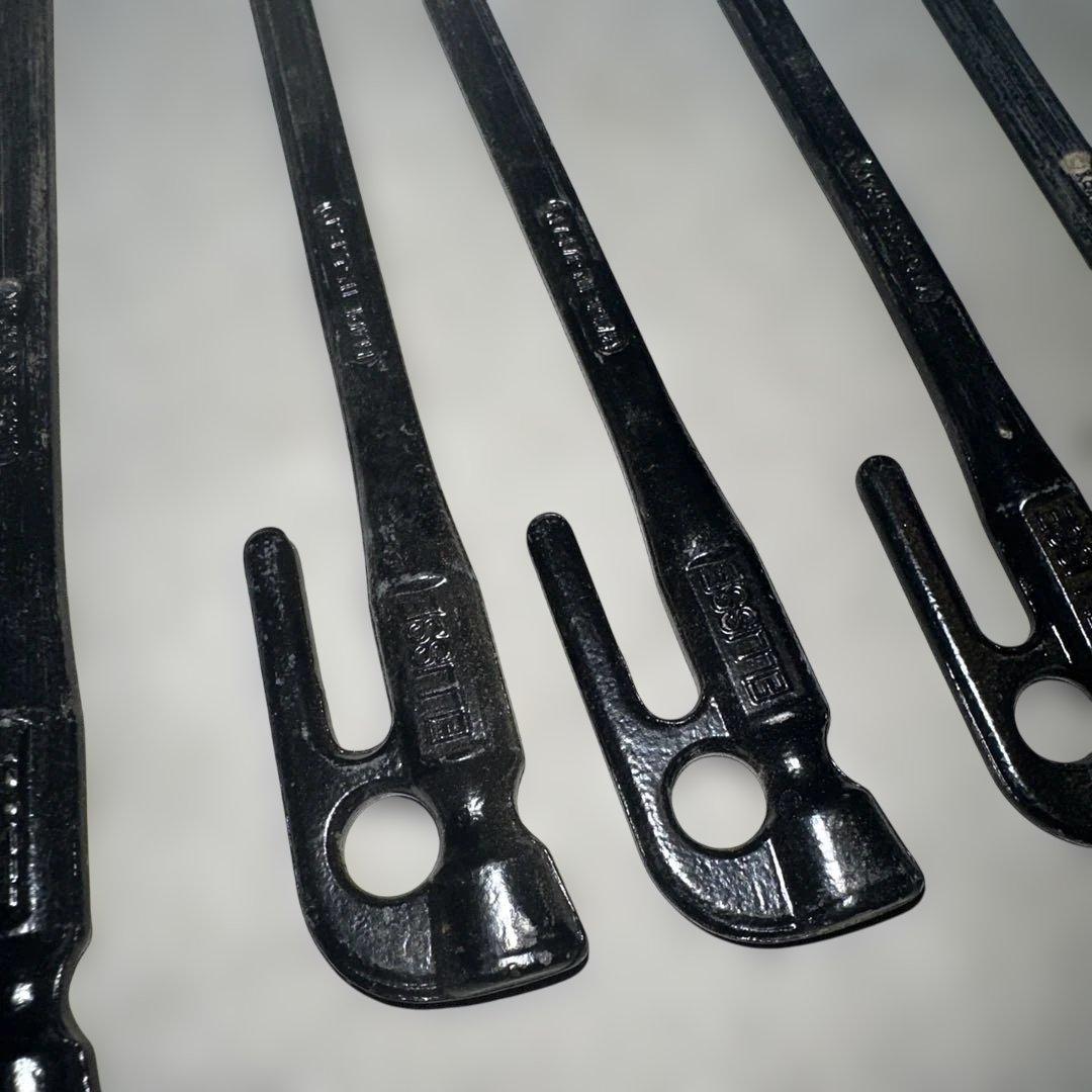 黒い金属製ペグ 8本セット フック付き 28cm