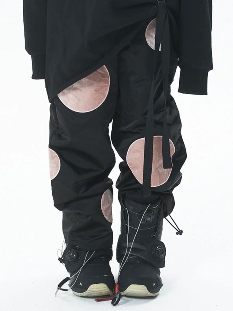 新品未使用 ベルベット調 ドット柄 スキーパンツ S 男女兼用 日常使用可