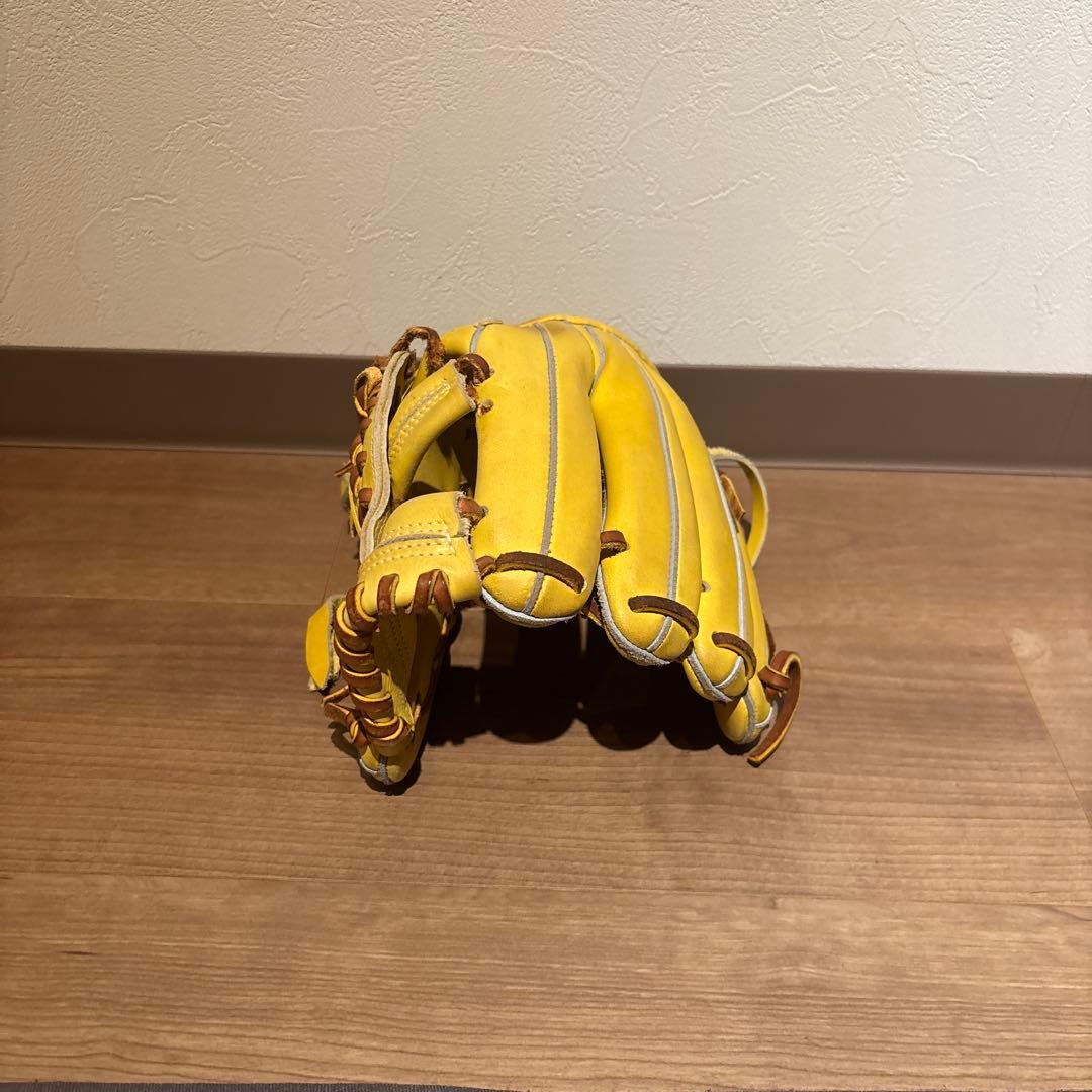 ぴ*ー様 【レア旧ロゴ】心極　ハイゴールド　内野手　 軟式用　グローブ