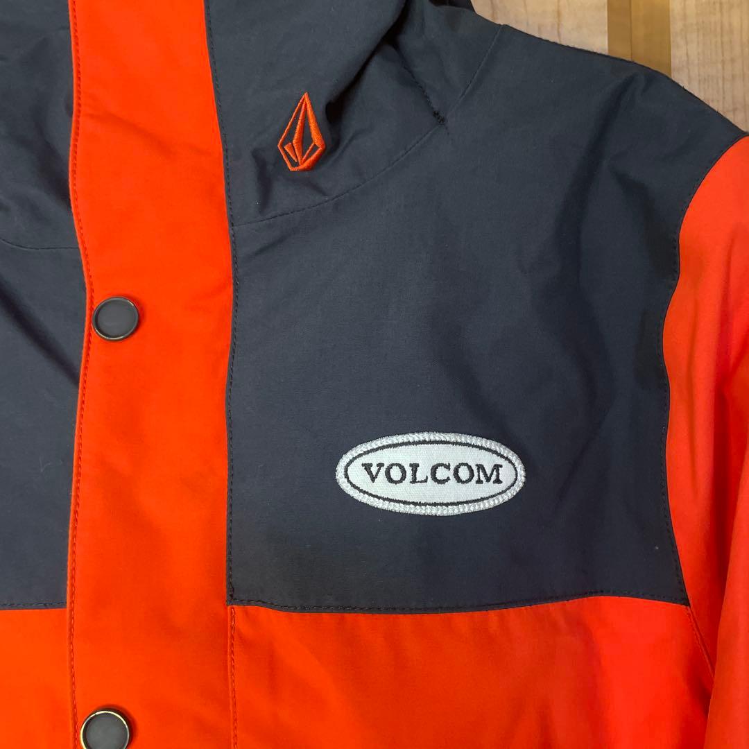VOLCOM キッズスノーボードジャケット オレンジ/黒 US S