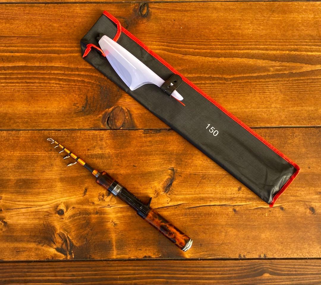 トラウトロッド　4ft9inch ウッドグリップ　ベイトテレスコロッド　渓流釣り