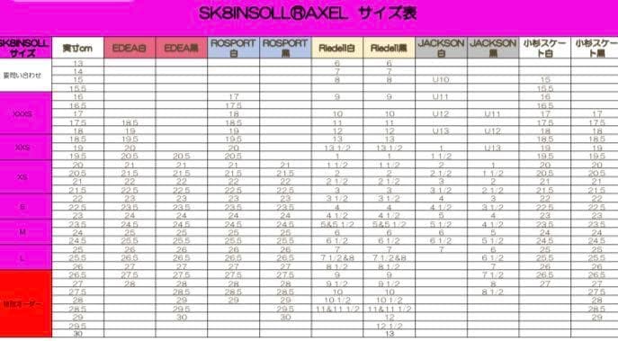 SK8INSOLL® DOUBLE AXEL カスタマイズインソール サイズ S