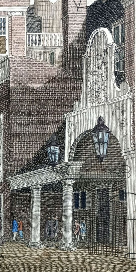 額装品　18世紀　J.WAGENAAR 「提督府または侯爵の庭/館」美品　景観図