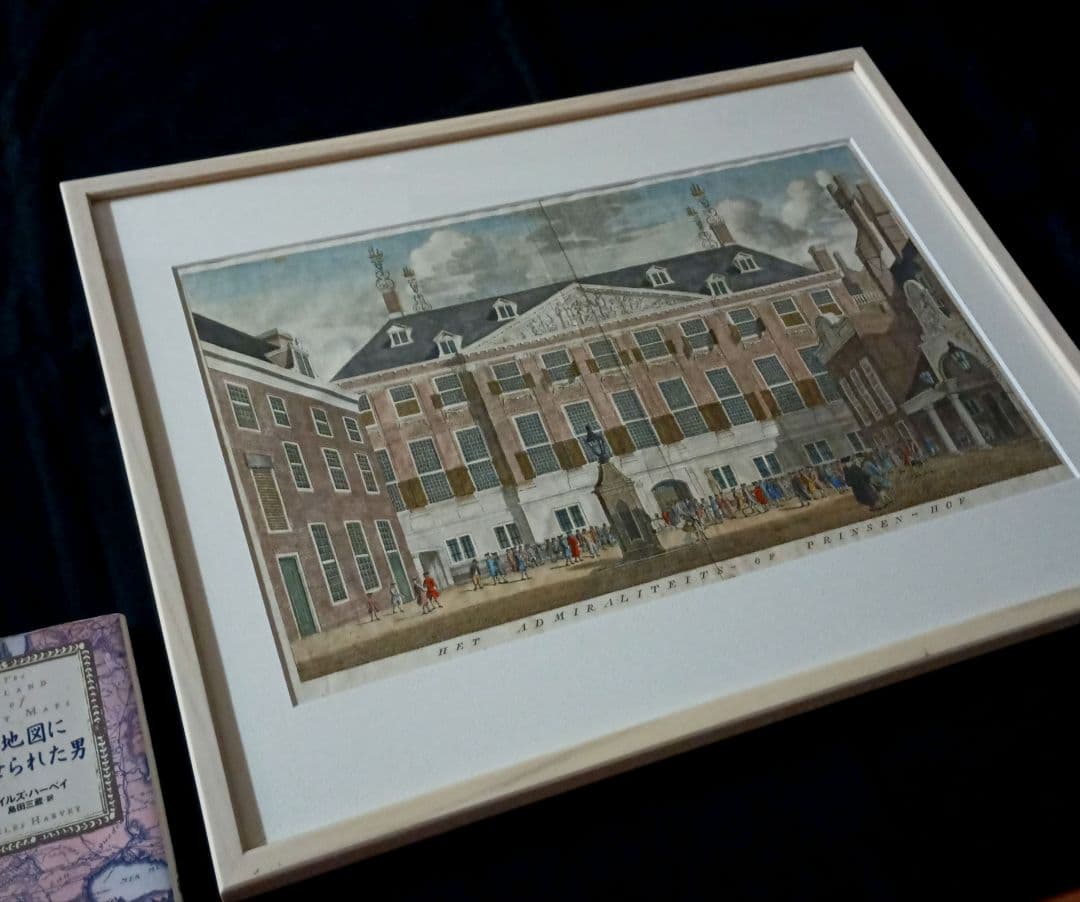 額装品　18世紀　J.WAGENAAR 「提督府または侯爵の庭/館」美品　景観図