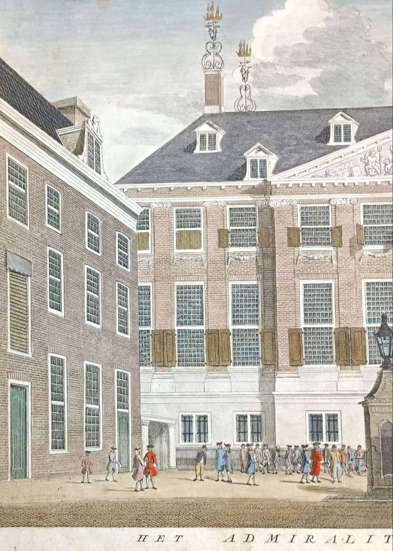 額装品　18世紀　J.WAGENAAR 「提督府または侯爵の庭/館」美品　景観図