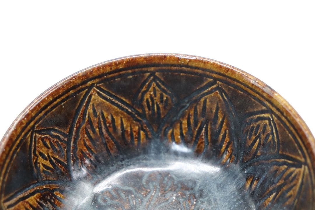 時代　黒釉茶碗　送料込み0325