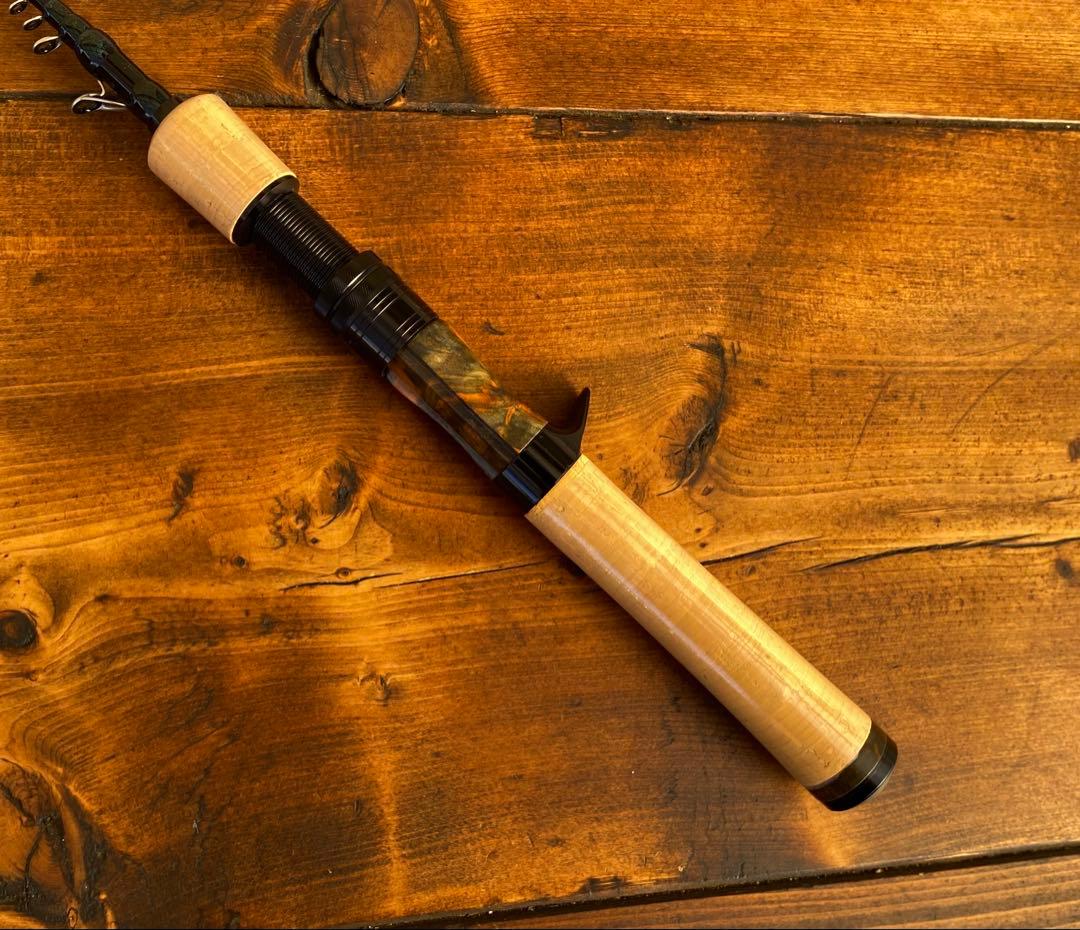 トラウトロッド　テレスコロッド　コンパクトロッド　天然木　ウッドリールシート