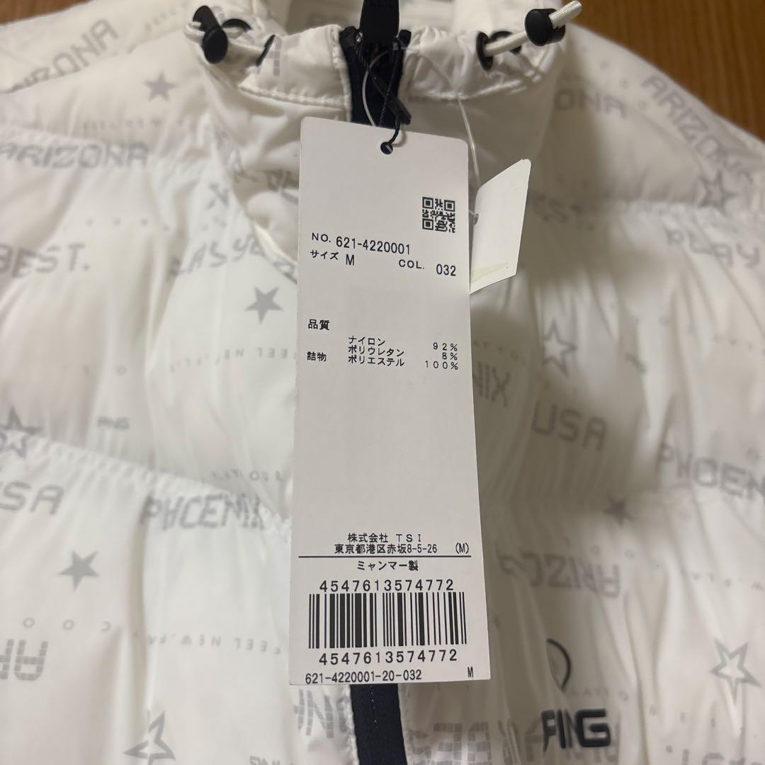 PING ホワイト 中綿ジャケット Mサイズ　中綿ブルゾン 6214220001