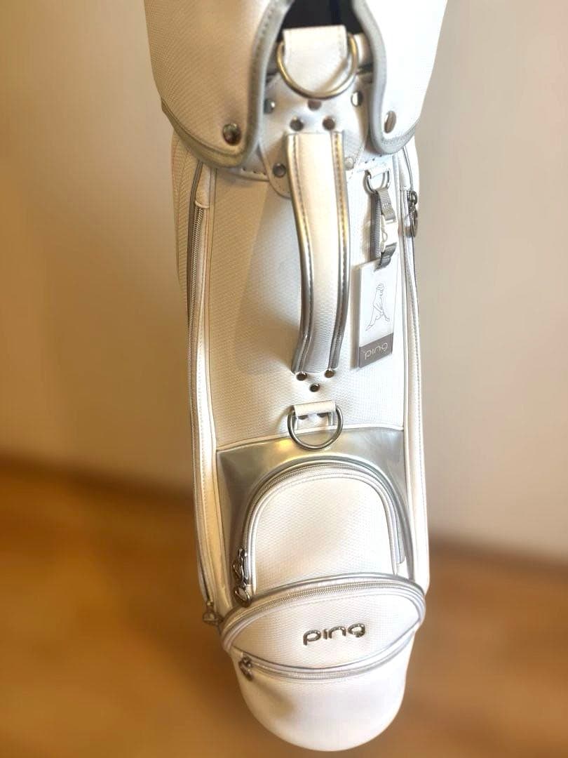 ⚫️ping レディースキャディバッグ⚫️8.5 型ホワイト完売品未使用