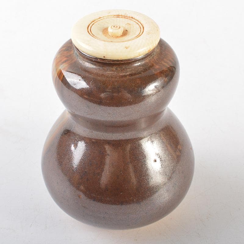 茶道具　平安　万代喜山造　瓢茶入　仕覆付　共箱　V　R6451