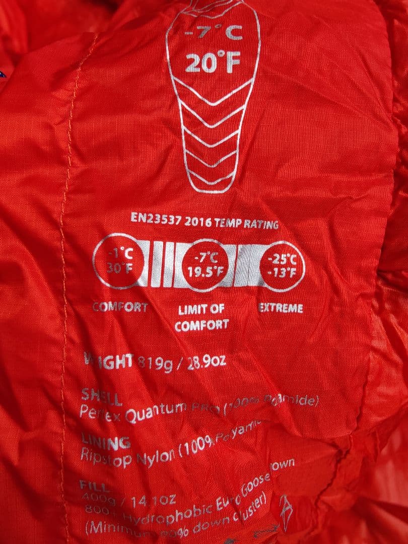 Rab Neutrino Pro 400 シュラフ