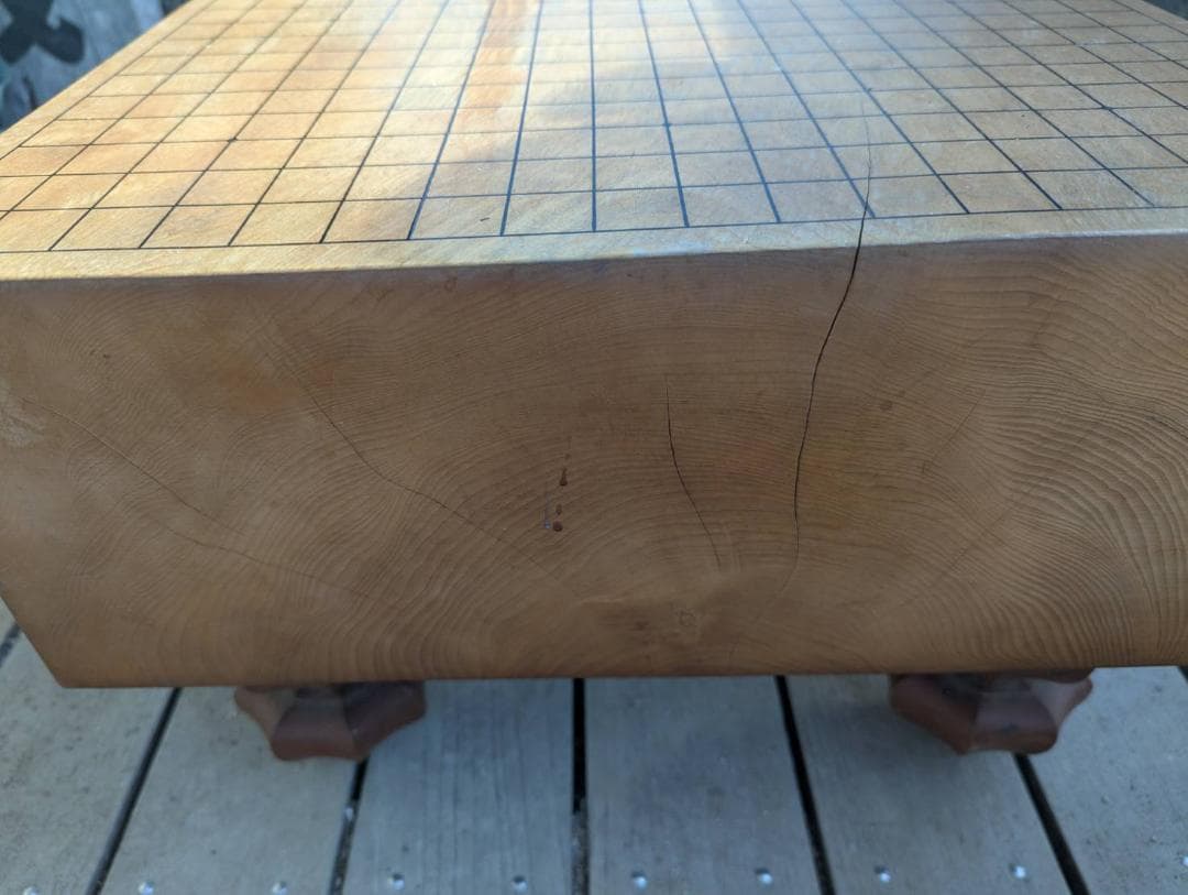 碁盤（へそあり）　脚付き　中古　碁石セット