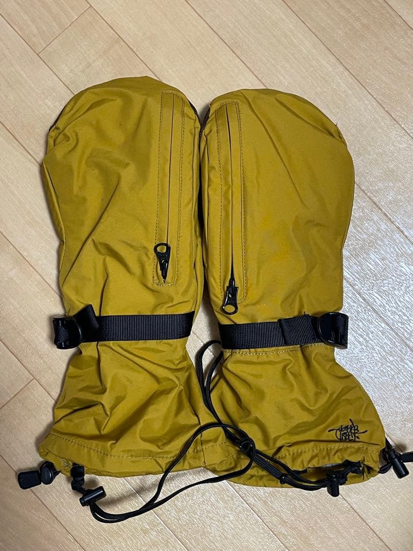 green clothing イエローレザーミトングローブ M