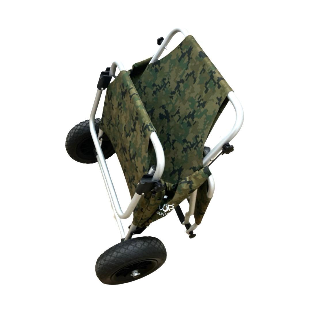 FIELDOOR 折り畳式　トローリーチェア ノーパンクタイヤ搭載 送料無料