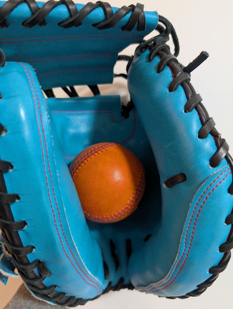 野球 キャッチャーミット 軟式・一般用 ブルー 右投げ用
