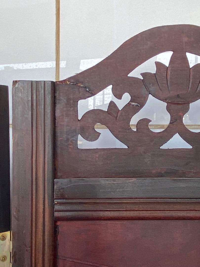 唐物 中国风の骨董品木屏風　年代不詳、骨董品　入手困難　割引相談可2