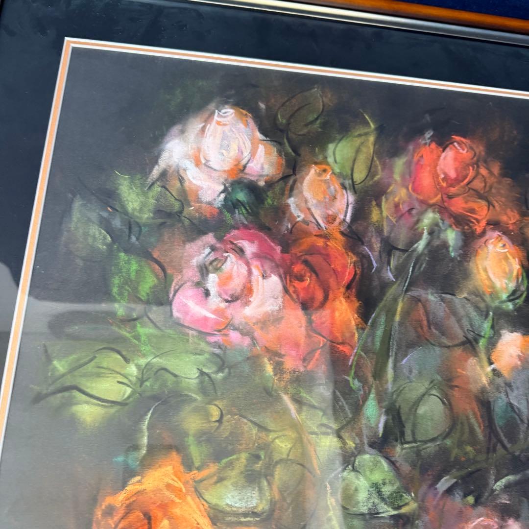 アゴタ ヴァルガ AGOTA VARGA 絵画 薔薇 バラ 花 パステル画