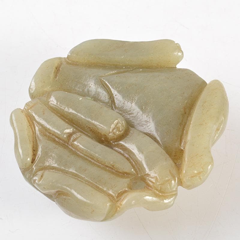 中国　玉石彫刻　神獣刻　根付　紙鎮　置物　C 7664E