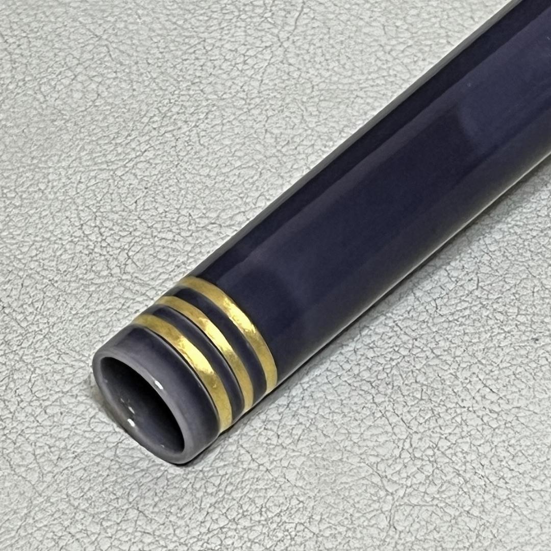 久世久宝 紫交趾 鶴首花入 共箱 花入 茶道具 【k3582】