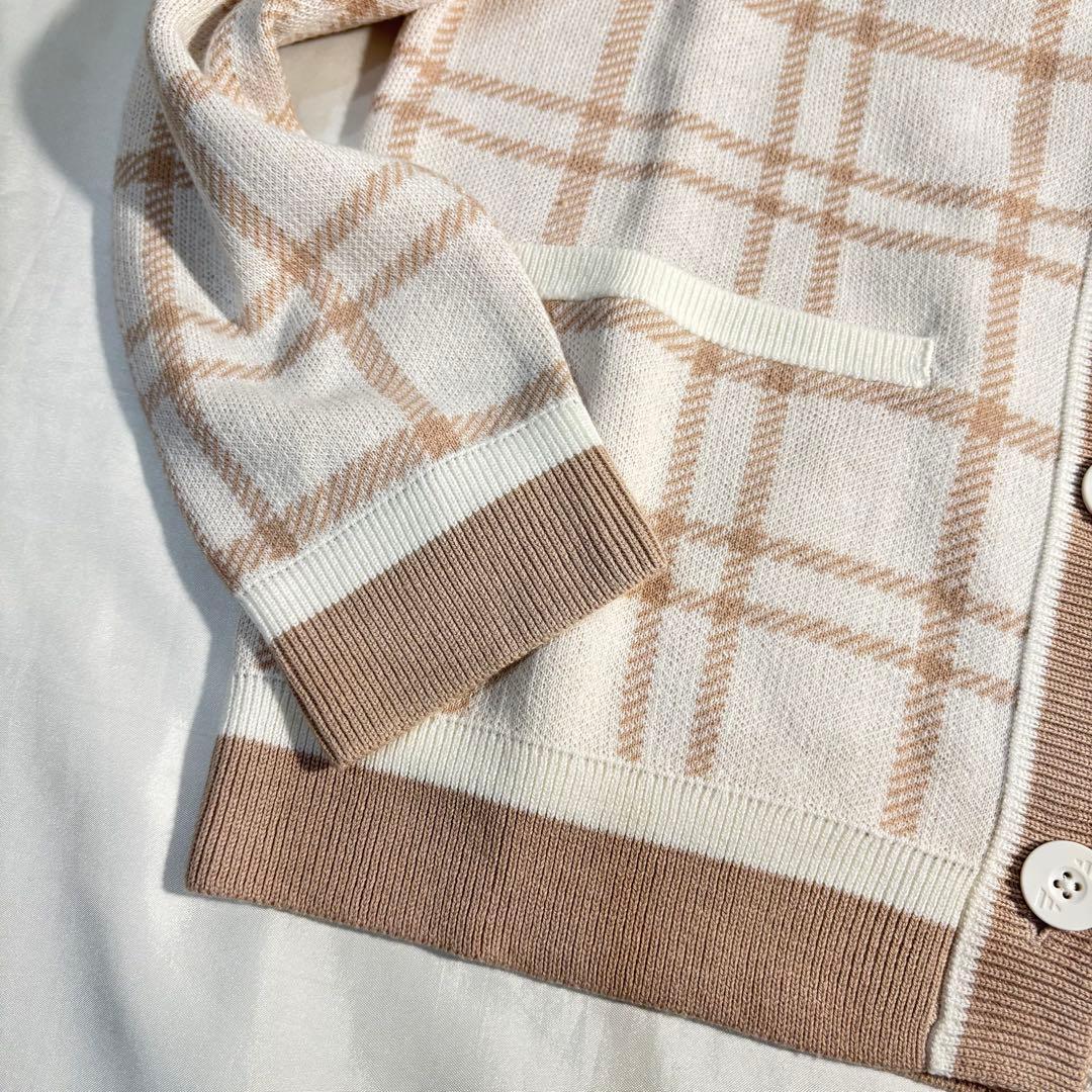 新品adidas ゴルフ　上品なクラシックスタイルセットアップ チェック　ニット