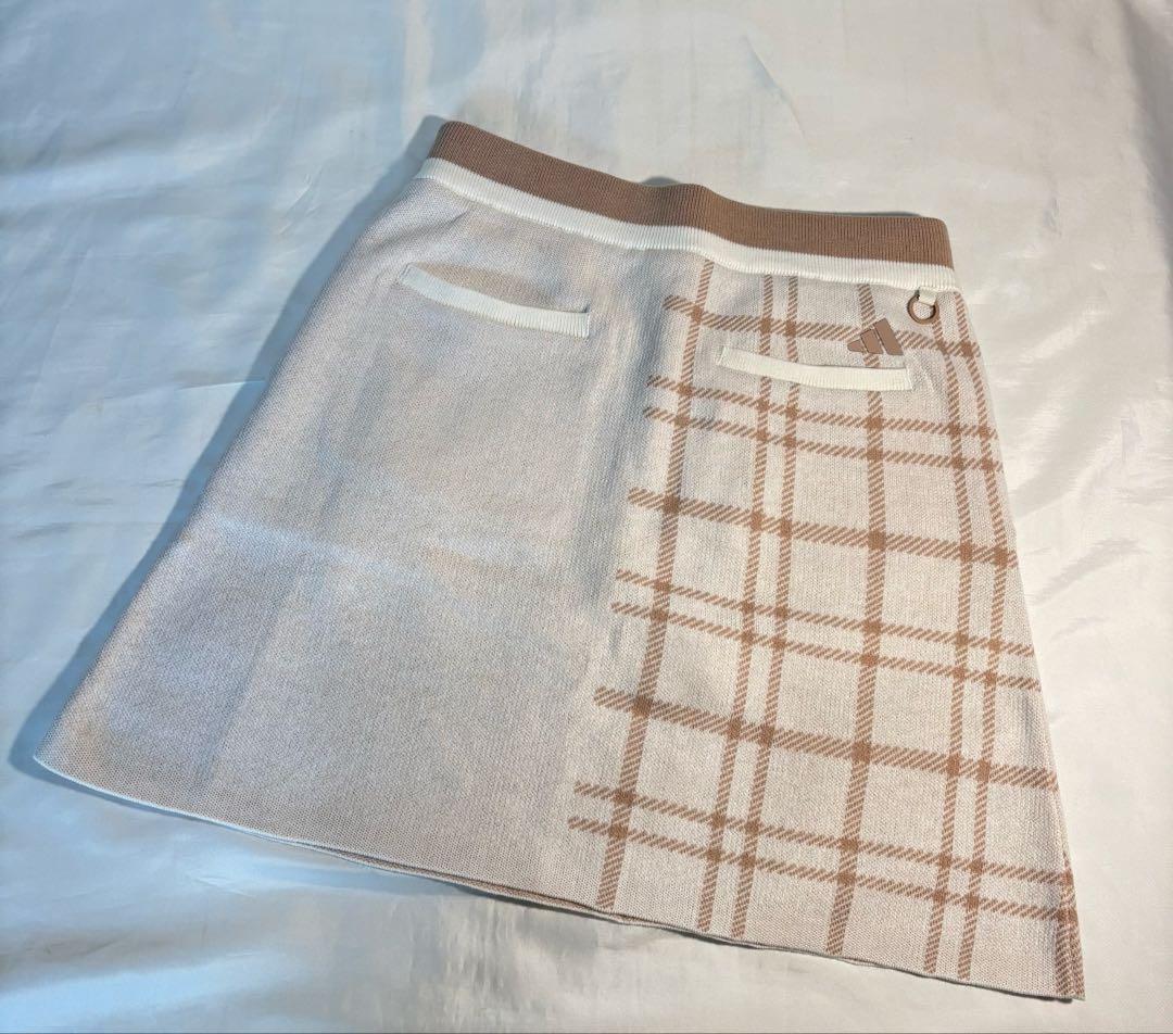 新品adidas ゴルフ　上品なクラシックスタイルセットアップ チェック　ニット