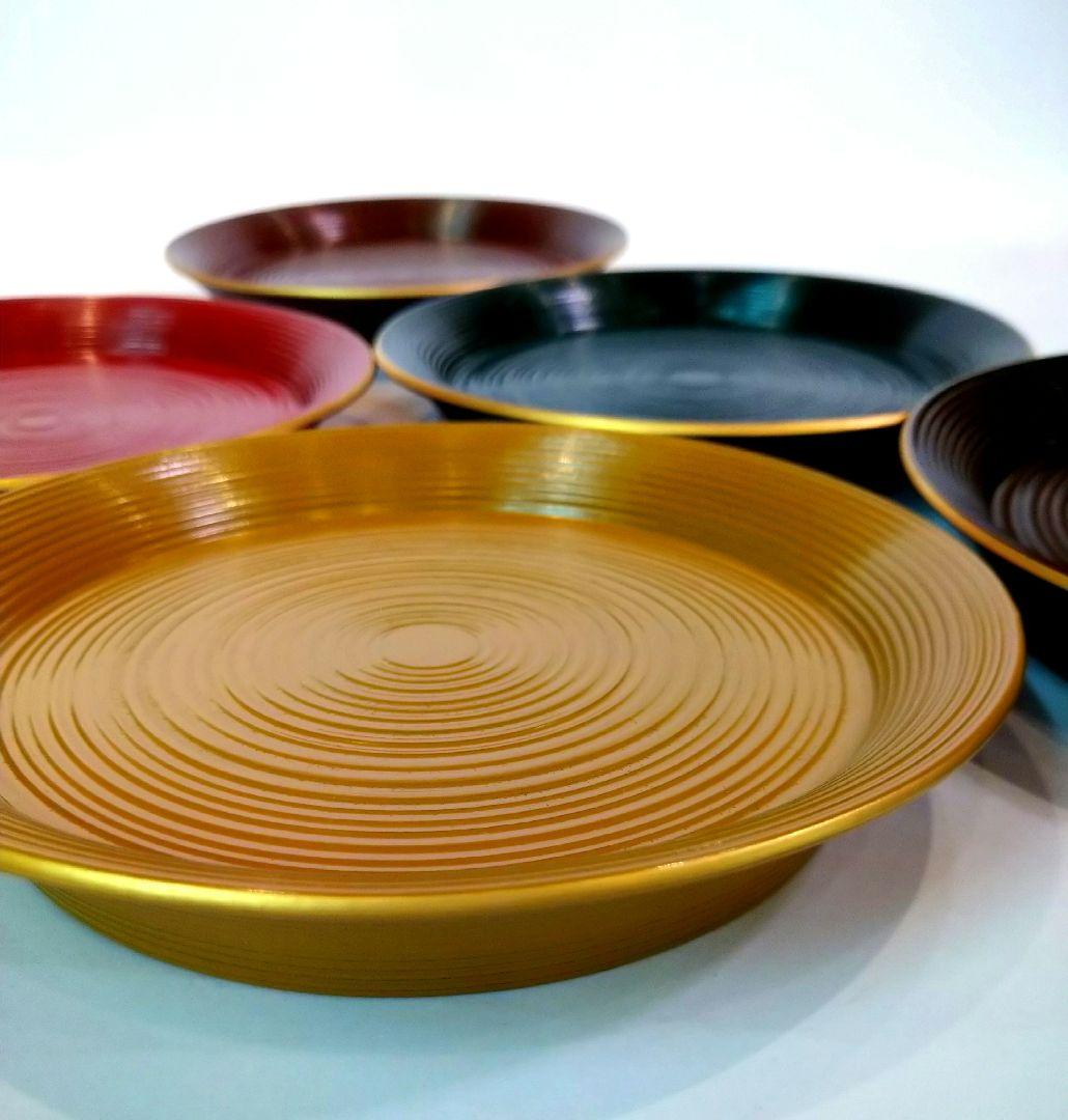 【茶道具】小丸盆 5枚組五色　哲工房 塗師　中村弘子